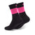 Black and fuchsia cycling socks