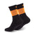 Black thick stripe orange socks